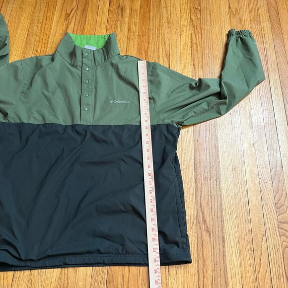 Columbia Jacket Mens Medium Quarter Snap Lightweight Gren Coat - Picture 8 of 8